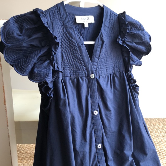 Sea New York Heidi Heart Quilt Petal Sleeve Tiered Dress. Size Small - Picture 10 of 14